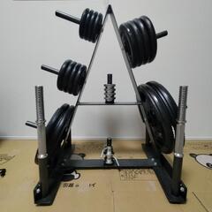 アイロテック  バーベル、プレート、プレートラック、マット筋トレ自宅