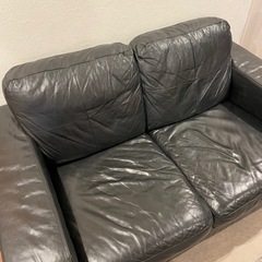 美品　本革　IKEA 2人掛けソファ