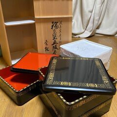 未使用　清雅堂　輪島塗　お重　重箱　3重　5重　漆器