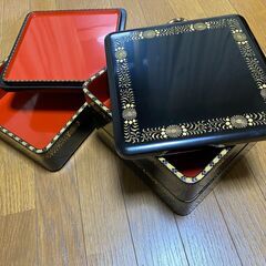 未使用　清雅堂　輪島塗　お重　重箱　3重　5重　漆器