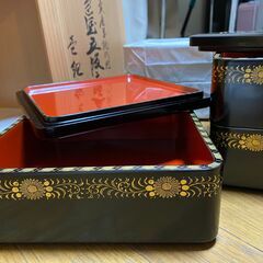 未使用　清雅堂　輪島塗　お重　重箱　3重　5重　漆器