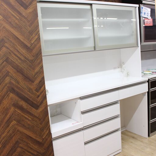 店S405)キッチンボード 食器棚 NITORI ニトリ リガーレ 160KB ホワイト 多収納