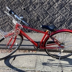 【中古】エスクリム クロスバイク 27インチ 赤メタリック