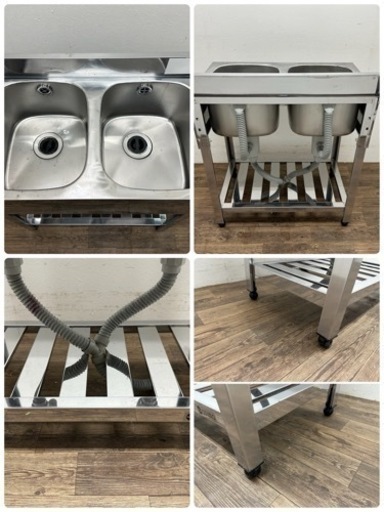 アズマ azuma 業務用 ステンレス 2槽シンク流し台 厨房 飲食店