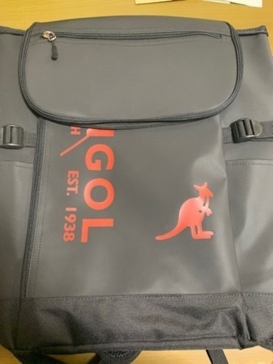 リュック カンゴールロゴプリント スクエア型 軽量多機能 撥水 L