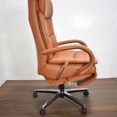 【ヤ取終了4/29】≪y594≫最高峰 カリモク 高級 本革張 エグゼクティブチェア/デスクチェア XU7720WB【参考26万円】リクライニング機能 社長/役員 50311-03