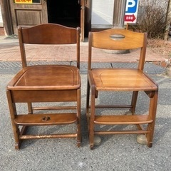 木製椅子2点セット　学習椅子　中古品