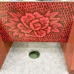 高級鎌倉彫 姿見 前彫 一面鏡 和鏡 全身 スタンドミラー 玄関 和柄 郷土