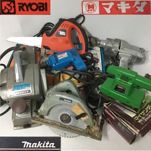 KI16/58　電動工具 まとめて6点 通電可 日立 makita マキタ RYOBI 丸ノコ ドライバー 電気カンナ 電動ノコギリ サンダー ジグソー ②