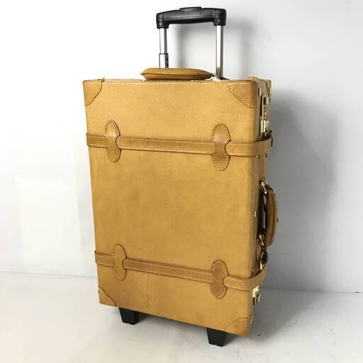 ut10/71　Siffler シフレ レザー キャリーケース 52.5×32×18.5㎝ キャスター イエロー系 トランク スーツケース 本革