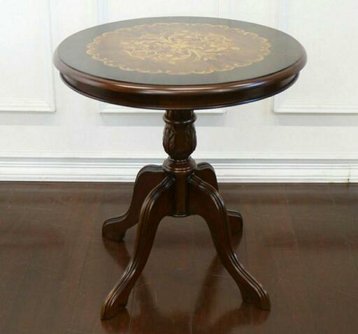 【美品！】コーヒーテーブル クラシックブラウン テーブル 丸テーブル 直径60cm