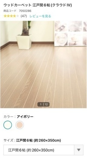 ニトリ　ウッドカーペット　江戸間6帖用