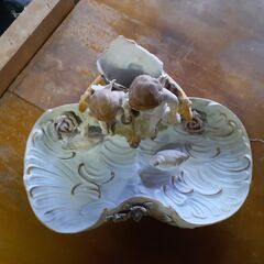 陶器 天使のオブジェ トレイ 置物 小物入れ ※カケ有　/TJ-0991 2F - 高松市