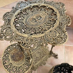 まもなく削除【フランスアンティーク】★真鍮★   フラワースタンド　家具2品SET 