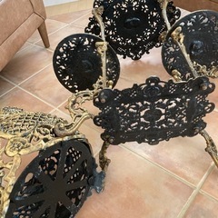 まもなく削除【フランスアンティーク】★真鍮★   フラワースタンド　家具2品SET 