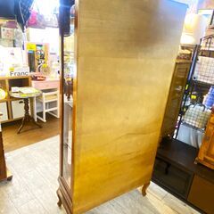 ITALY/イタリア アンティーク 猫脚 象嵌細工 キュリオケース ガラス コレクションケース 食器棚 ガラスケース ★買取帝国 志木店