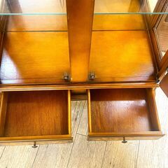 ITALY/イタリア アンティーク 猫脚 象嵌細工 キュリオケース ガラス コレクションケース 食器棚 ガラスケース ★買取帝国 志木店