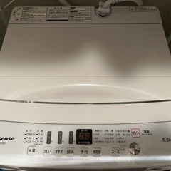 洗濯機　Hisense HW-T55D 2020年製