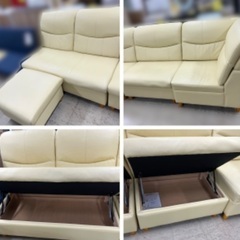 J2294 光製作所 合皮3人掛けソファ 4人掛けソファ カウチソファ L