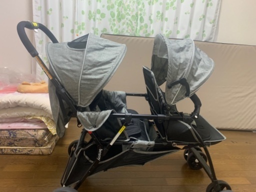 日本売品』 Besrey 二人乗りベビーカー 背面 ワンタッチ開閉タイプ