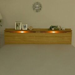 ダブルベッドフレーム(コンソン 深型/LBR) + マットレス(Nスリープ C1-03 EM)