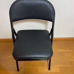 [山善] 折りたたみ パイプ 椅子 ブラック