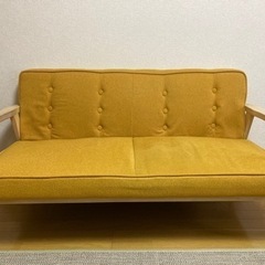 黄色のソファー　2人掛け