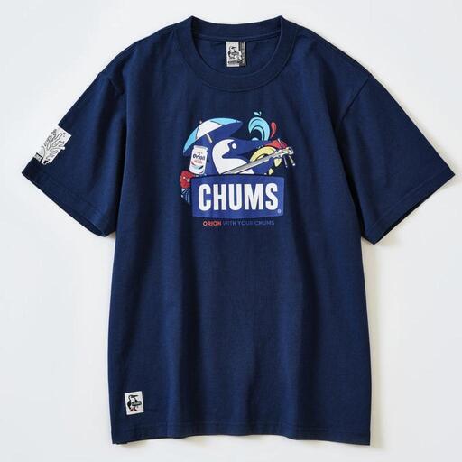 【ORION×CHUMS】Tシャツ　三線デザイン　カラー：ネイビー（NAVY）\n\n