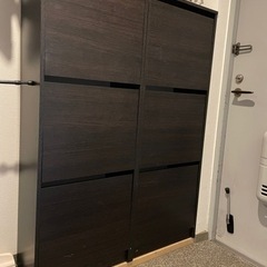 IKEA(イケア) BISSA 靴箱　3段　ブラウン②