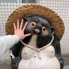 大きな信楽焼のたぬき　狸　置物　インテリア　縁起物　レトロ