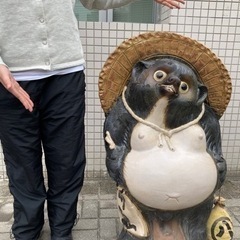 大きな信楽焼のたぬき　狸　置物　インテリア　縁起物　レトロ