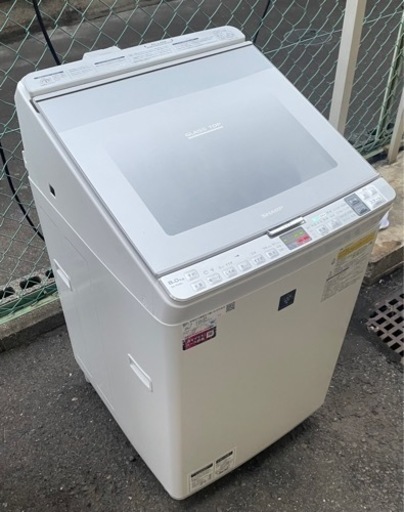 【1】SHARP 洗濯機 19年製  8.0kg ES-PX8D-S 0318-81