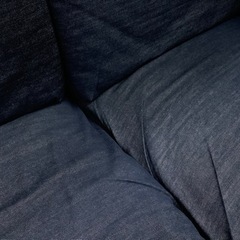 お買い得品】2人掛けソファー 無印良品 布 ネイビー