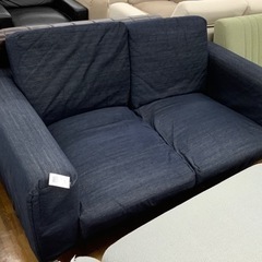 お買い得品】2人掛けソファー 無印良品 布 ネイビー