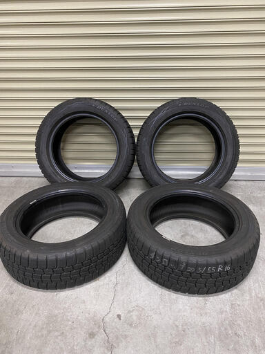 □バリ溝□ ダンロップ 205/55R16 RFTスタッドレス 8分山 格安 中古 