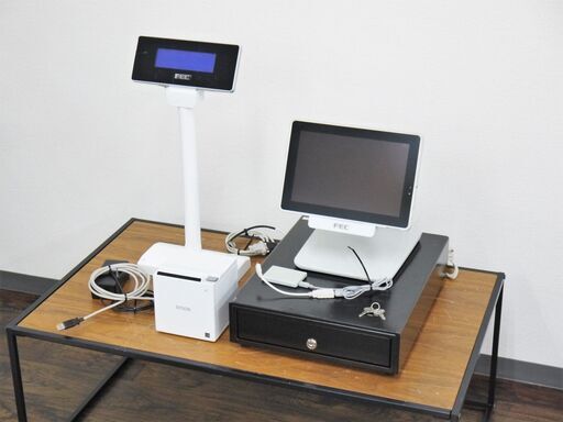 【ヤ取】≪ZT393ジ≫ FEC POSシステムまとめ AT-1450-C/AT-1450-S DENSO/PR-700UDM EPSON/M335B BUSICOM/BC-415M タブレット/プリンタ/ドロワ 現状品