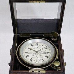 苫小牧バナナ】希少☆ジャンク マリンクロノメーター 船舶計 MAKER TO