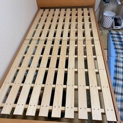 高級スノコベッド マットレス 羽毛ぶとん付き - シングルベッド 