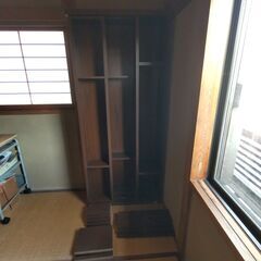 【最終処分価格！　4/2まで】木製 スライド式本棚　高さ180c...