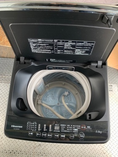 配送可能　ハイセンス 5．5kg全自動洗濯機 keyword マットブラック HW-G55E5KK