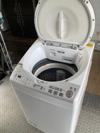 配送可能 シャープ 8.0kg 洗濯乾燥機 ピンク系SHARP 穴なし槽カビ ...