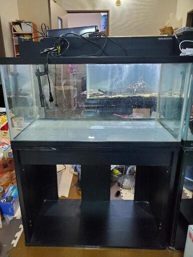 90センチ水槽と上部フィルター、水槽台セット