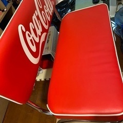 【ネット決済】コカコーラ長椅子と椅子二脚