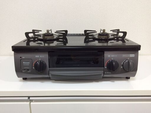 （3/20受渡済）JT6534【RINNAI/リンナイ ガスコンロ LPガス】美品 2020年製 KG34NBKL 家電 キッチン レンジ ガステーブル 左側強火 ホーロー