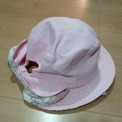 【ネット決済・配送可】子供用帽子(54cm/ゴム紐、首日除け付き)