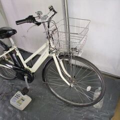 C597☆整備済み 中古電動自転車 YAMAHA PAS CITY ホワイト 3段変速 