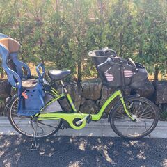 【引取限定、汚れ・経年劣化あり、説明文必読】2015年購入 パナソニック 電動アシスト自転車 ギュットDX フレッシュグリーン 26インチ