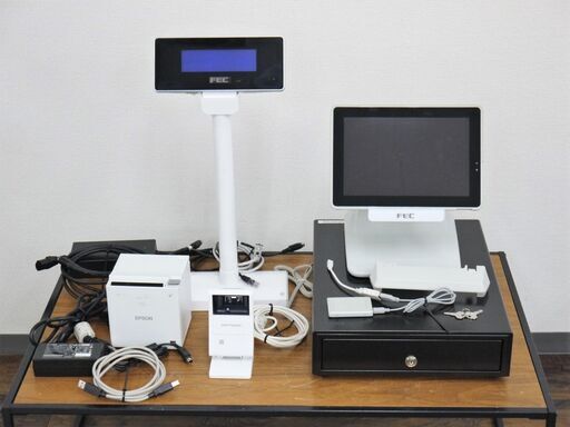 【ヤ取3/25終了】≪ZT394ジ≫ FEC POSシステムまとめ AT-1450-C/AT-1450-S DENSO/PR-700UDM EPSON/M335B オプト/M-10 BUSICOM/BC-415M レジ/タブレット 現状品