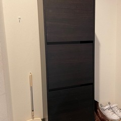 IKEA(イケア) BISSA 靴箱　3段　ブラウン