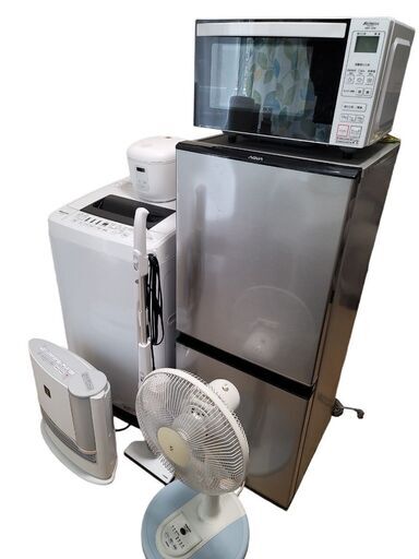 新生活応援７点セット☆冷蔵庫・洗濯機・掃除機・電子レンジ・扇風機・加湿ファンヒーター・炊飯器